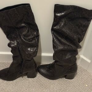 a new day Black Over the Knee Boots